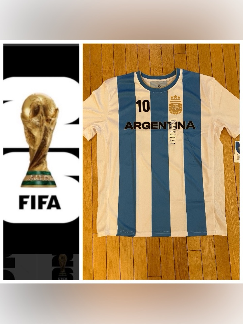 FIFA 2026 Argentina Messi Soccer Jersey New with tags